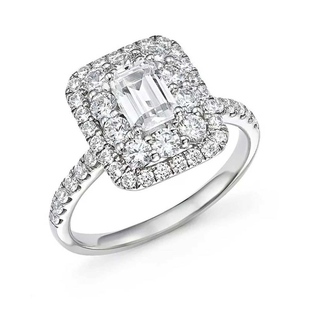 New 925 Silver Radiant lovely Diamond Ring